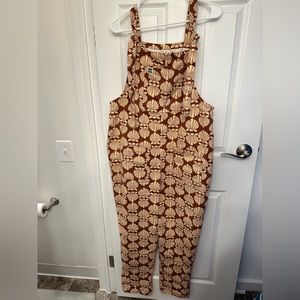 Lucy & Yak Tan Floral Jumpsuit